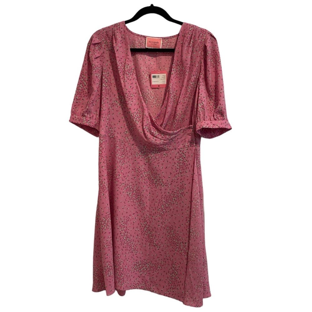 Kate Spade Pink Chilled Watermelon Buttoned Meadow Wrap Dress Size 10 NWT
